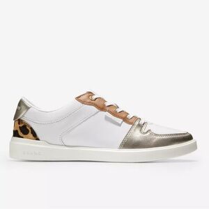 Cole Haan Grand Crosscourt Modern Tennis Optic White/Gold Metallic Sneakers